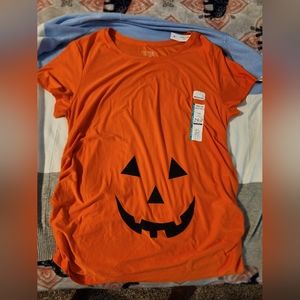 Maternity pumpkin shirt blouse